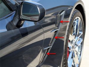Накладки на передние воздухозаборники хромированные для Chevrolet Corvette C7 2014-